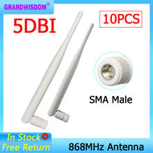 10 Uds 868 MHz 915 MHz antena 5dbi conector macho SMA GSM 915 MHz 868 MHz antena repetidor de señal de antenne impermeable Lorawan 2024 - compra barato
