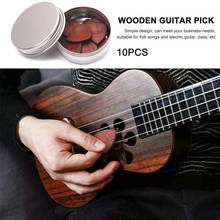 10pcs Guitar Picks Plectrum Solid Wood Guitar Fingerpicks Storage Box Holder Stringed Musical Instrument Guitarra Part Accessory 2024 - buy cheap