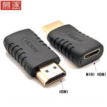 Высококачественный позолоченный HDMI-совместимый штекер-мини HDMI-совместимый гнездо Полный HDMI-адаптер конвертер для HDTV 2024 - купить недорого