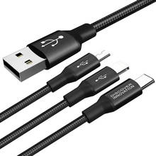 NILLKIN 3 in 1 USB Cable For iPhone 13 Pro Max for Xiaomi for Huawei for Samsung USB Micro Type C USB Charging Cable 1m + 0.5m 2024 - buy cheap