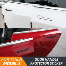 Vxvb Novo Para Tesla model 3 y 2021 acessórios Do Carro maçaneta da porta de fibra de carbono Tampa À Prova D' Água modelo y acessório 4 pçs/set model3 2024 - compre barato