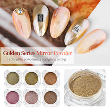 6colors Golden Mirror Effect Nail Art Powder Glitter Long Lasting Rose Gold Color Nails Tips Powder Pigment Manicure Decor Dust 2024 - buy cheap