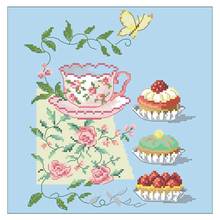 Cake and coffee cup patterns Counted Cross Stitch 11CT 14CT DIY Chinese Cross Stitch Kits Embroidery Needlework Sets home decor 2024 - buy cheap