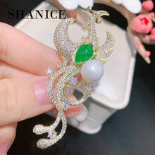 SHANICE pearl brooch pins double Phoenix brooch pins  with cubic zircon fashion jewelry Clip Scarf Buckle 2024 - buy cheap