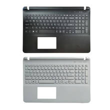 Teclado de EE. UU. Para sony Vaio SVF15217CXB SVF153A1YL SVF1521S2EB SVF1521A6EW SVF1521C5E, cubierta superior de reposamanos negro/blanco 2024 - compra barato