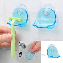 1Pcs Clear Blue Plastic Super Suction Cup Razor Rack Bathroom Razor Holder Suction Cup Shaver 2020 2024 - buy cheap