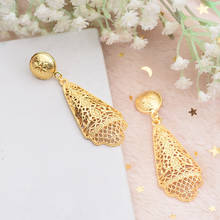 Annayoyo brincos étnicos de cor dourada para mulheres/meninas, joias de festa da moda, presente para américa do sul árabe africana 2024 - compre barato
