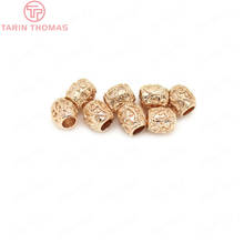 10PCS 5.5x5MM 24K Champagne Gold Color Plated Brass Oval Spacer Beads Bracelet Beads High Quality Diy Jewelry Accessories 2024 - buy cheap