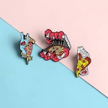 Pizza Punk Pins Devil Rock Hand Lapel Enamel Pins Real Friends Trendy Brooches Badges Clothes Bag Pins Jewelry Gifts For Friends 2024 - buy cheap
