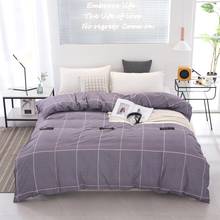 25 estilo nórdico luz roxo xadrez capa de edredão 1pc cuidados com a pele algodão quilt cover 150*200cm 180*220cm 200*230cm roupas de cama 2024 - compre barato