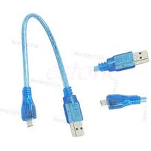 Короткий usb-кабель 2,0 A Male to B Male Micro 5 Pin для передачи данных высокоскоростной Синий 2024 - купить недорого