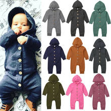 Children Spring Autumn Clothing Baby Kids Boys Girls Infant Hooded Solid Romper Jumpsuit Long Sleeve Clothes Outfits 0-24M 2024 - buy cheap