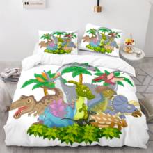 Dinosaur Bedding Set Single Twin Full Queen King Size Animal Dinosaur Bed Set Children's Kid Bedroom Duvetcover Sets 004 2024 - buy cheap