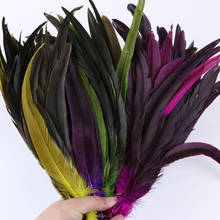 Wholesale Natural 100Pcs/lot Rooster Coque Tail Feather 10-14inch Wedding Party Decorative Feathers for Crafts Plume 2024 - buy cheap