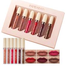 HANDAIYAN 6pcs Matte Rose Lip Gloss Set Liquid Lipstick Not Easy To Stain Cup Matte Lip Glaze Set Gift Box Lasting Makeup TSLM1 2024 - buy cheap