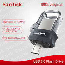Sandisk-unidad Flash USB 256g, 128GB, 64GB, 32GB, Dual OTG, memoria de alta velocidad U Disk, tarjeta Micro USB 3,0, SDDD3 para teléfono o PC 2024 - compra barato