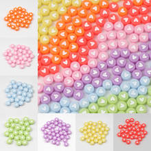 4x7mm 200Pcs 7 Color Heart Pattern Flat Round Acrylic Beads Spacer Loose Beads For DIY Jewelry Making Bracelet Necklace 2024 - buy cheap