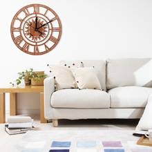 NHBR Vintage Wooden Wall Clock Shabby Chic Rustic Kitchen Home Antique Watches Decor 2024 - buy cheap