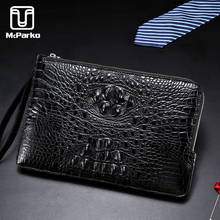 McParko Luxury Crocodile Men Clutch Bag Genuine Leather Envelope Clutch Men Wallet Black Brown Designer Handbag Elegant Male Bag 2024 - buy cheap