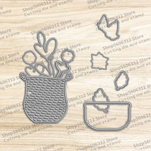 New 2021 Metal Cutting Dies and Clear Stamps Scrapbooking for Paper Making Flower Basket Pattern Embossing Frame Card Craft Set 2024 - buy cheap