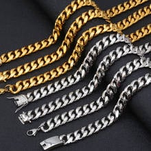 Cool Heavy Men 58CM Long 15MM Miami Chain Necklace Gold Color Stainless Steel Mens Jewellery Accessories Birthday Gifts For Him 2024 - buy cheap