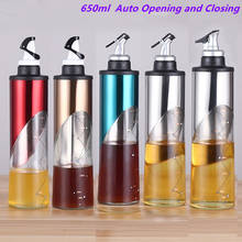650ml Auto Oil bottle Dispenser Sauce Bottle Glass Storage Bottles condiment dispenser  soy sauce dispenser olive oil dispenser 2024 - buy cheap