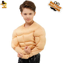 Camisas musculares para niños, disfraz de Halloween, traje falso con falda, fiesta de cumpleaños 2024 - compra barato