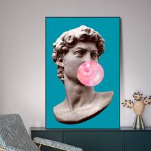 Funny Art Sculpture of David Wall Art Posters And Prints David with Balloon Canvas Paintings Canvas Art Pictures For Living Room 2024 - buy cheap