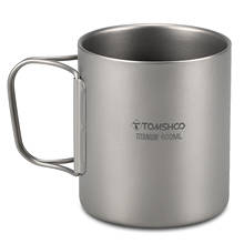 TOMSHOO 220/350/450/600ml Double Wall Titanium Water Cup Coffee Tea Mug for Home Office Camping Hiking Backpacking Picnic 2024 - buy cheap