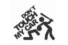 Don't Touch My Car Text Image Car Mural One Person Hits A Stick With A Stick Car Stickers Car Grill Art Mural FA575 2024 - buy cheap