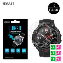 Película protetora para smartwatch huami amazfit t-rex, película transparente anti-choque para relógio inteligente 5h hd 3 pçs 2024 - compre barato