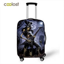 Rock Skull Play Guitar Punk Print Luggage Protective Covers Travel Accessories Elastic Suitcase Cover Anti-dust Case Covers 2024 - buy cheap