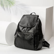 Fashion Real Leather Backpack Genuine Leather backpack Female Large Capacity School Bag Simple Shoulder Bags for Women New C1155 2024 - buy cheap