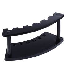 6 Slot Acrylic Pen Stand Holder Office Desk Jewelry Plastic Display Rack Black 2024 - buy cheap