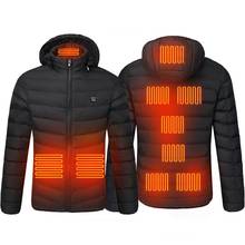 USB Electric Heating Jacket 9 Zone Heating Coat Long Sleeves Hooded Heating Vest Winter Thermal Clothing Jacket For Fishing Skii 2024 - buy cheap