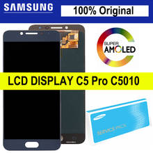 Tela lcd para celular, original, sensível ao toque, 100% polegadas, para samsung galaxy c5 pro, c5010 2024 - compre barato