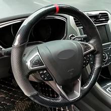 Car Steering Wheel Cover DIY Genuine Leather For Ford Mondeo Fusion 2013-2019 EDGE 2015-2019 S-Max 2012-2019 Galaxy 2016-2019 2024 - buy cheap