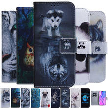 Чехол для Samsung GalaxyA12 A32 A42 A52 A72 5G S21 Plus Ultra тапочки в виде панды, собаки, тигра льва Окрашенные кожаный чехол-книжка с откидной Чехол для телефона 2024 - купить недорого