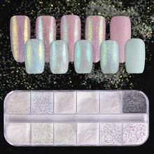 12 Grid AB Colorful Sugar Fine Powder Glitter 3D DIY Ultra-thin Nail Art Sequins Nail Art Decoration Makeup Tools 2024 - compre barato