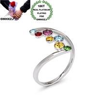 OMHXZJ-anillo redondo de circonia cúbica para mujer, sortija de oro blanco de 18kt, Circonia cúbica, zirconia, circonita, zirconita, zirconita, estilo europeo, fiesta de cumpleaños y boda, RR1135 2024 - compra barato