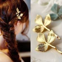 1PC New Hairpins Leave plant Hair Pin Jewelry Metal Gold color Hair Clip For Women Girls Hair Accessories Bijoux Wholesale E0850 2024 - buy cheap