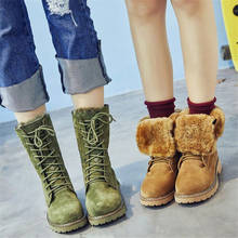 Женские ботинки, женская обувь, брендовая модная повседневная кожаная обувь на платформе, дизайнерские Роскошные зимние женские ботильоны с мехом для снега 2024 - купить недорого