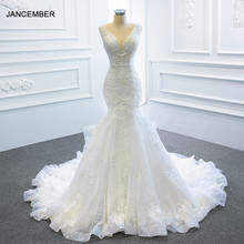 Белое приталенное свадебное платье с v-образным вырезом и аппликацией RSM66964, 2021, с открытой спиной, на шнуровке, вечерние, Gow 2024 - купить недорого