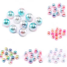 Cuentas de perlas de imitación de ABS, espaciador suelto Multicolor con agujero de 3, 4, 6, 8, 10 y 12mm, accesorios para fabricación de joyería DIY 2024 - compra barato