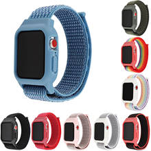 Чехол из ТПУ для Apple Watch Band Apple Watch 5 4 Band 44 мм 40 мм спортивный нейлоновый ремешок iWatch 2 3 Band 42 мм 38 мм чехол 2024 - купить недорого