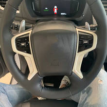 Cubierta decorativa para volante de coche, accesorios de Marco embellecedor para Interior de Mitsubishi Pajero Sport Montero Sport 2019 2020 2024 - compra barato