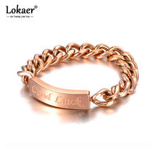Lokaer Original Design Titanium Stainless Steel Good Luck Rings Trendy Rose Gold Chain Cocktail Ring For Women Girls R20030 2024 - buy cheap