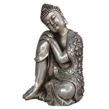 Tibetan Buddhism Silver Seat Sleep Shakyamuni Sakyamuni Buddha Statue metal handicraft 2024 - buy cheap