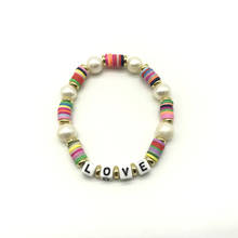 Fashion 2020 Bohemian Style Multi-Colored Rainbow Polymer Clay Heishi Beaded Bracelets Freshwater Love Bracelets 2024 - buy cheap