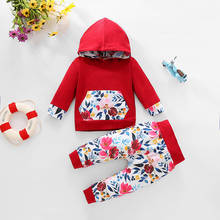 6M-4T Children's clothing Kid Baby Girl Hooded Long Sleeve Print Sweater Tops tracksuit+Floral Pants+Hairband Outfit Set 2024 - buy cheap